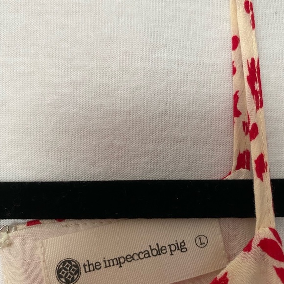 Red & white romper. The Impeccable Pig, size large. - Picture 3 of 4